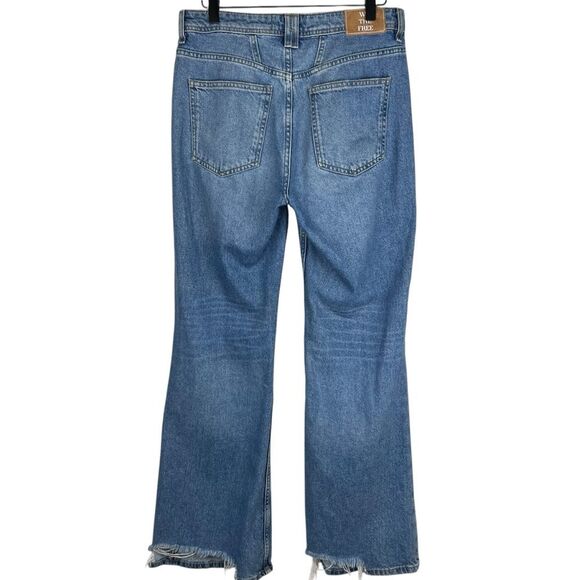 Free People Ava High Rise Bootcut Jeans Sz 27 Blue Retro Flare Boho Festival - Picture 6 of 14